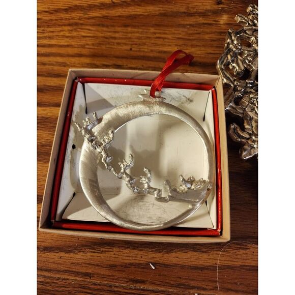 Vintage Silverplate Silver Tone Christmas Decor And Ornament Lot Of 5 - Picture 2 of 13